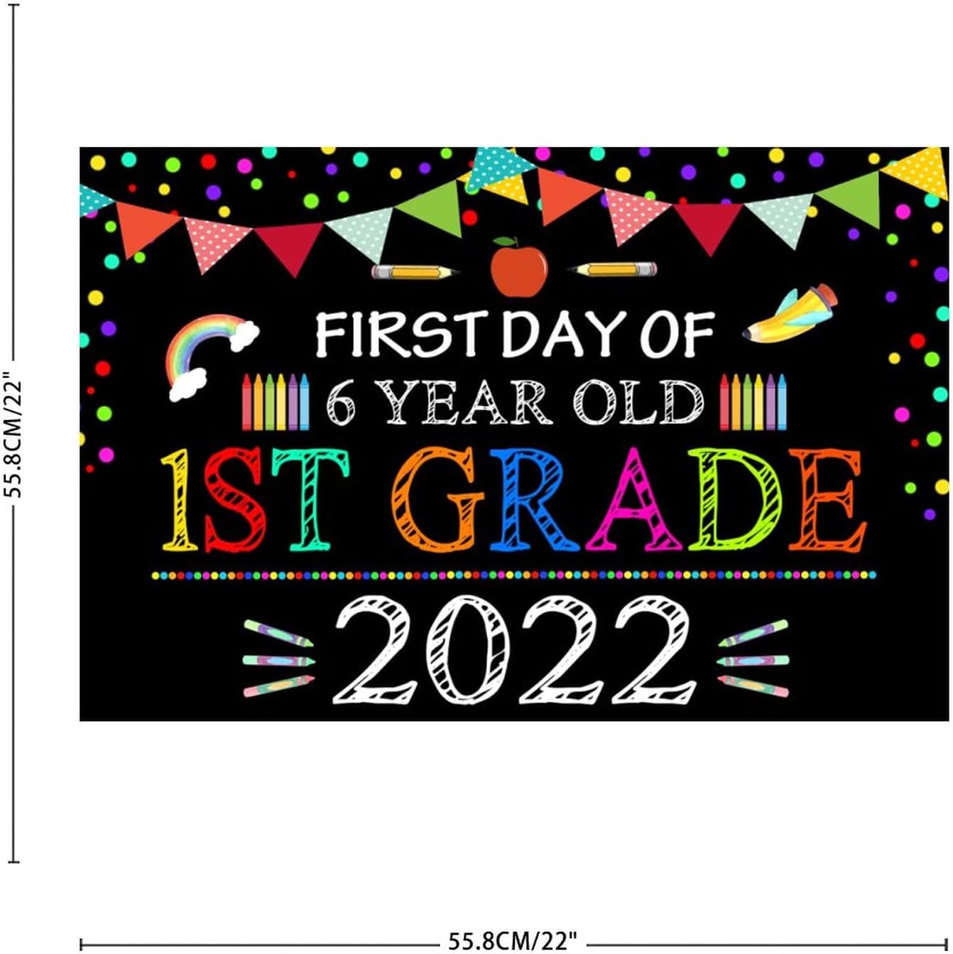 First Day School Wall Decal Peel and Stick 22in