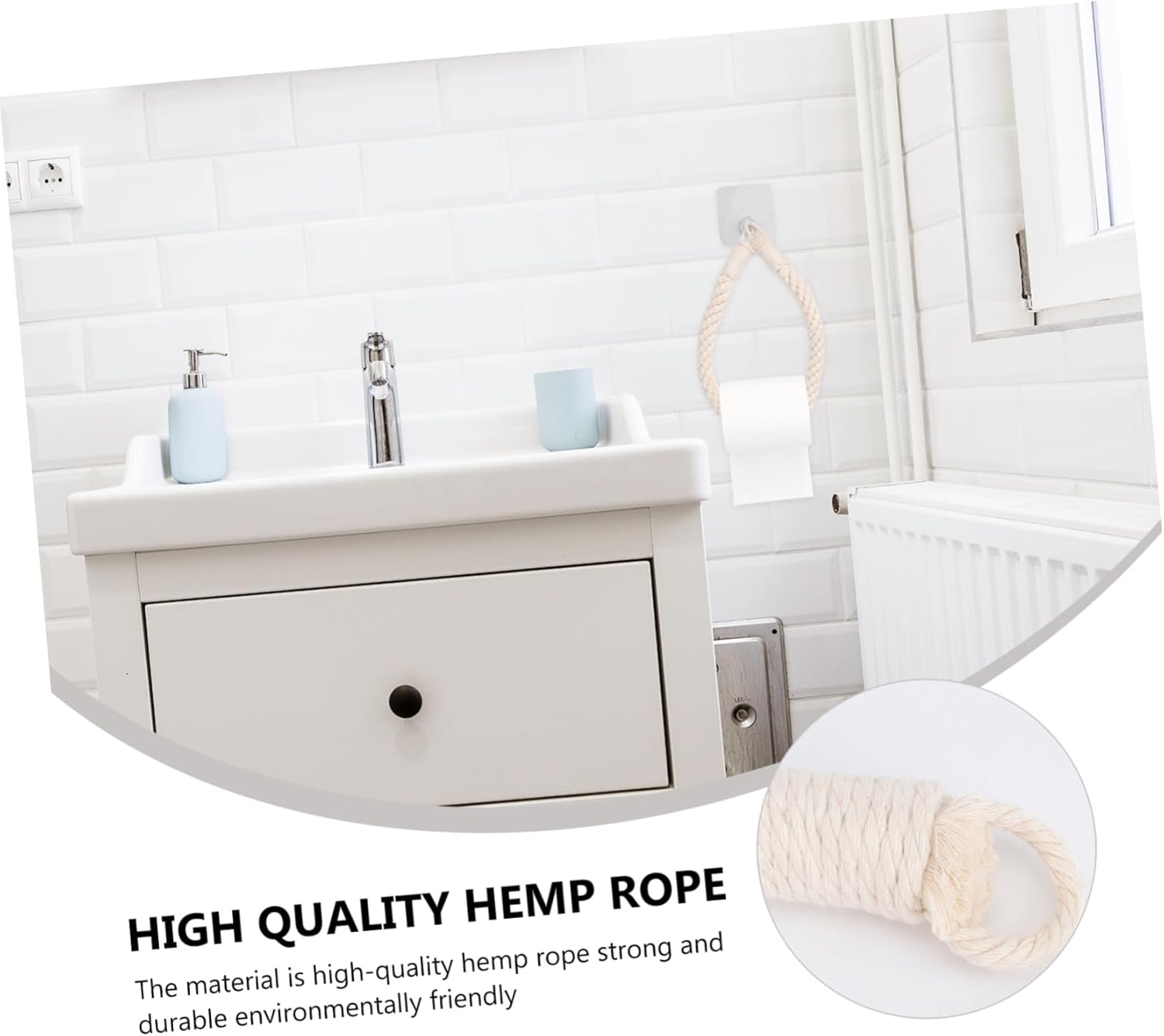 Gadpiparty Rope Wall Mounted Paper Towel Holder Black 1