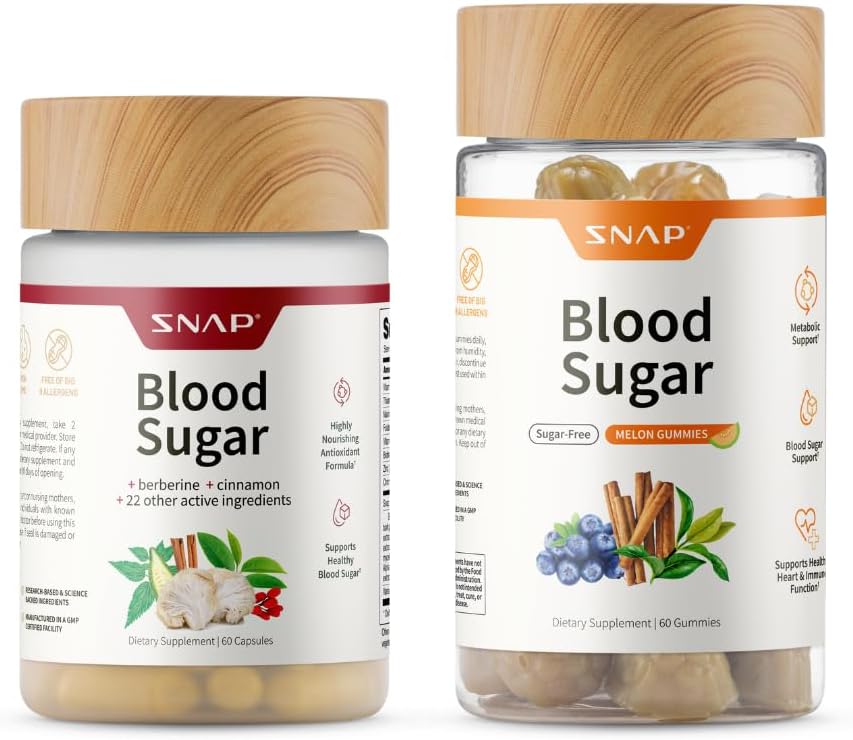 Snap Supplements Blood Sugar Blend Capsules Gummies 1