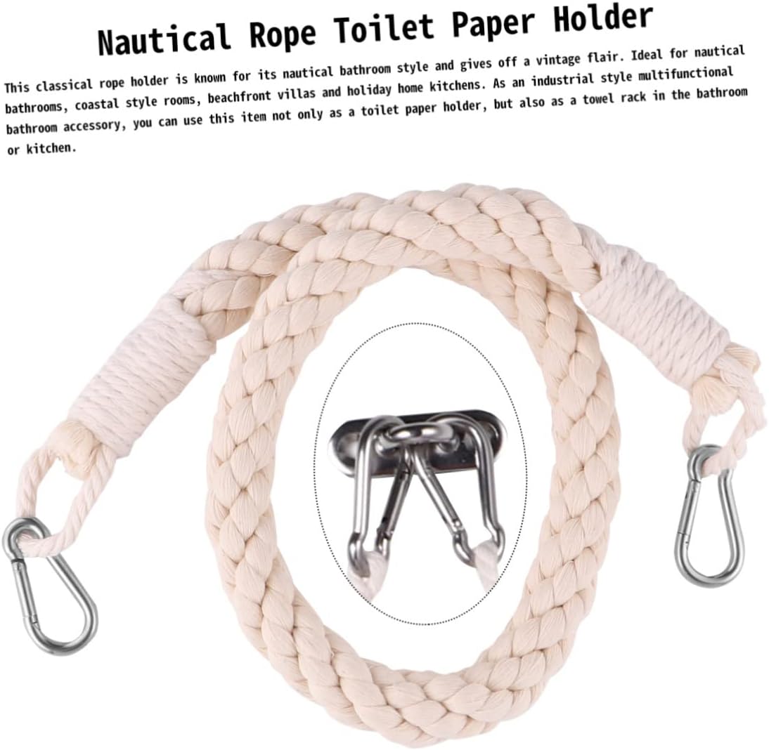 Nautical Rope Toilet Paper Holder with Stainless Steel Bracket