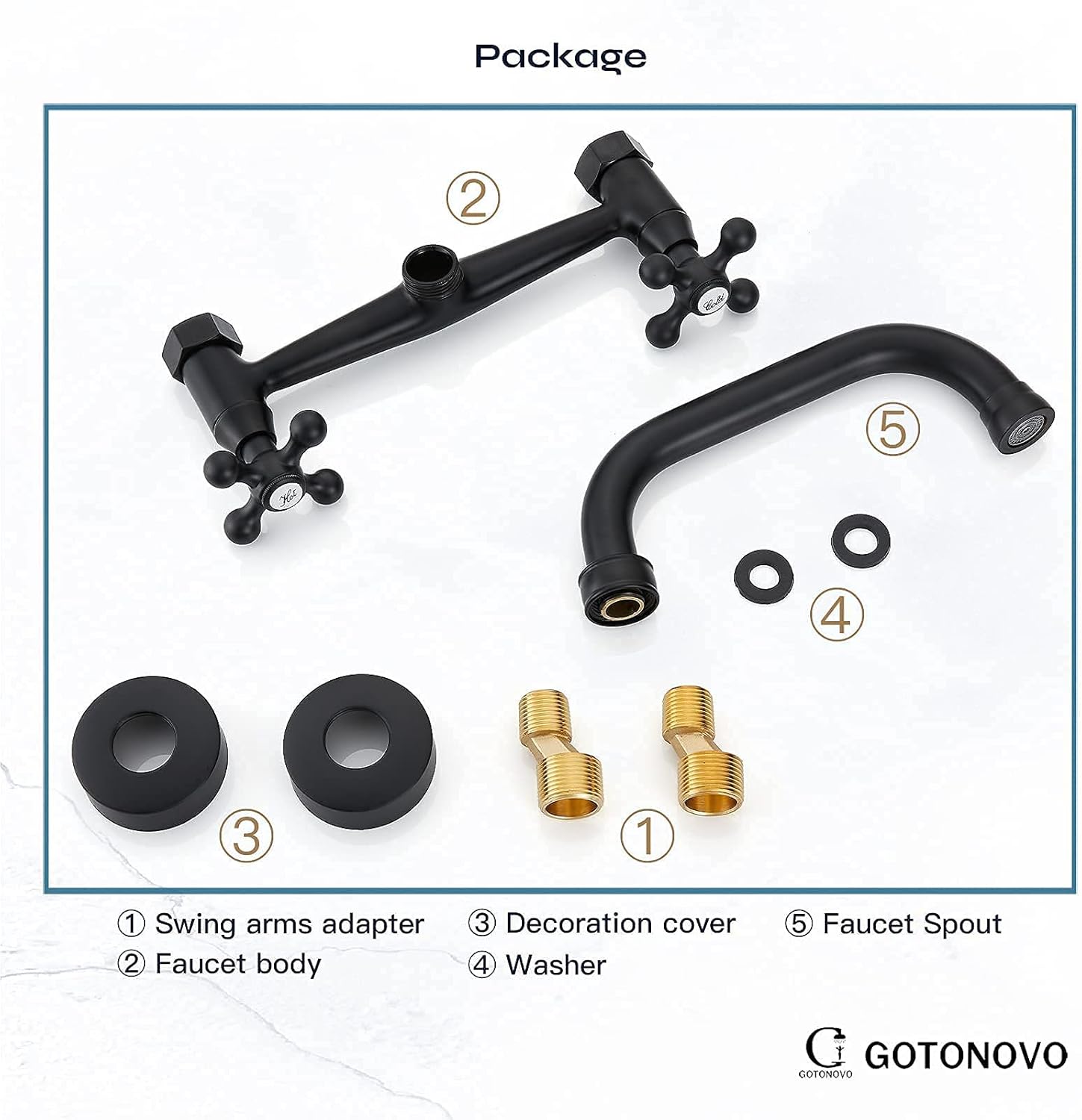 Gotonovo Touch On Kitchen Sink Faucet 2 Cross Handle Victorian Design
