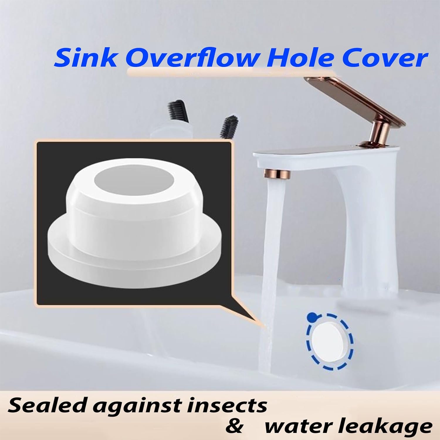 4 Pack Sink Overflow Hole Cover White