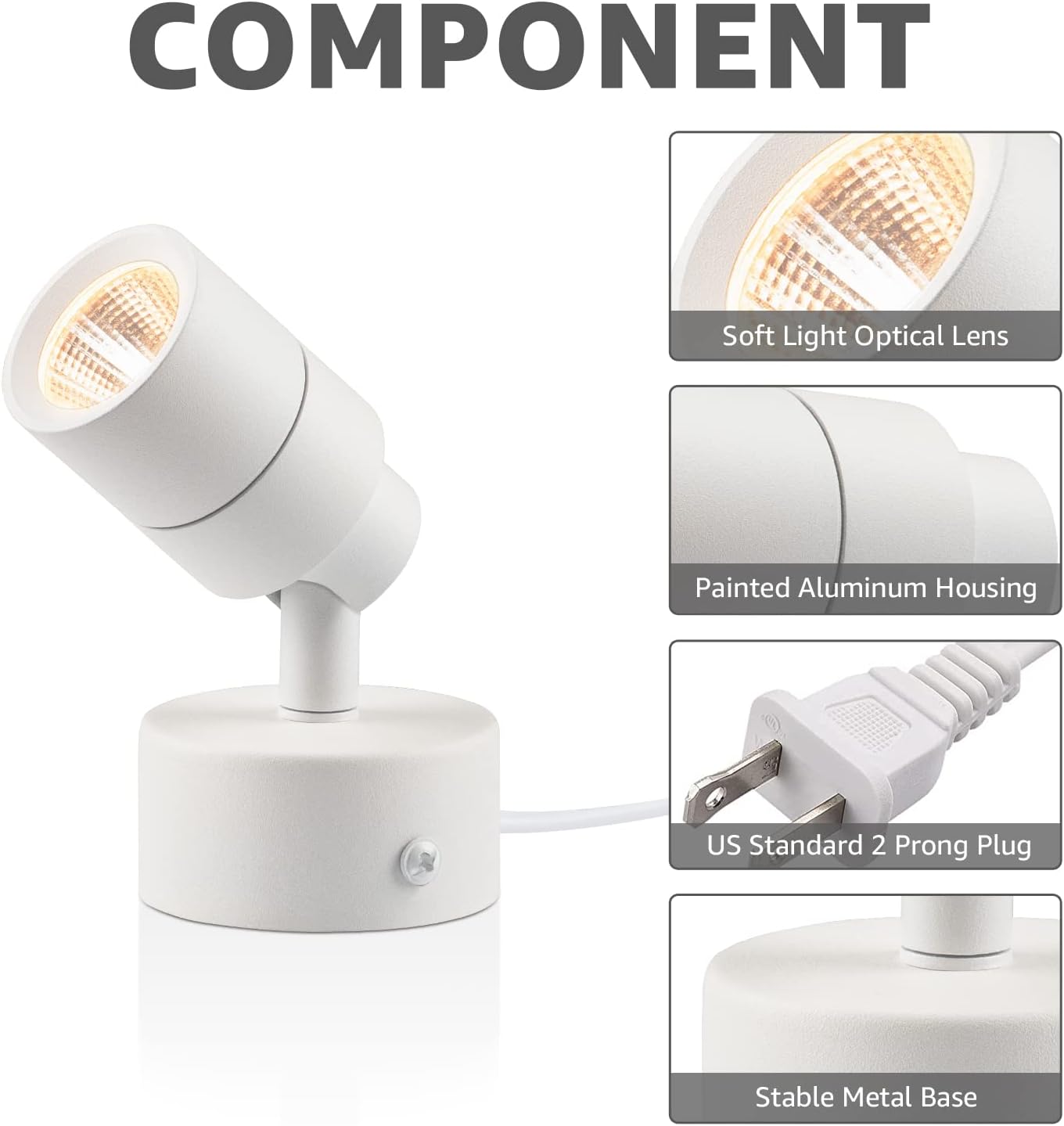 SUNVIE 2 Pack LED Floor Spotlights with Foot Switch