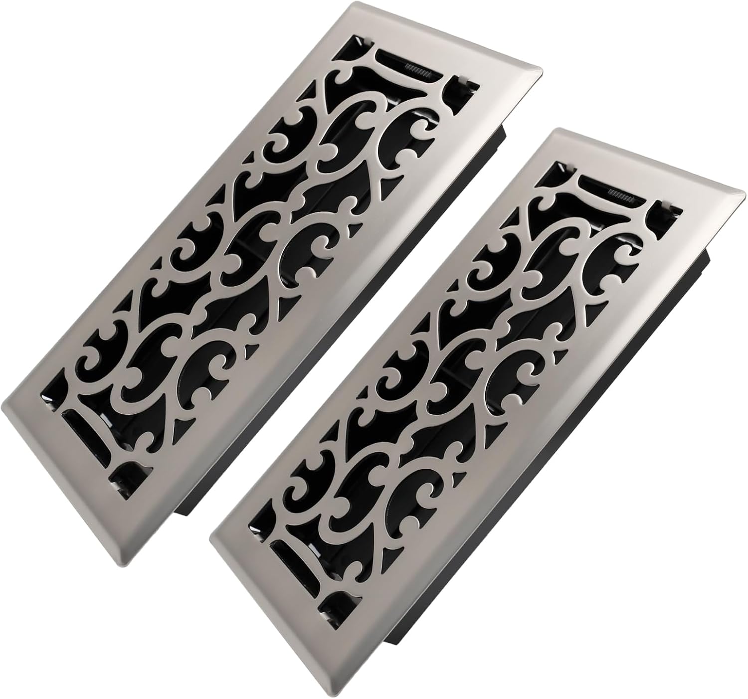 Howeall 4x10 Inches 2 Pack Satin Nickel Floor Register