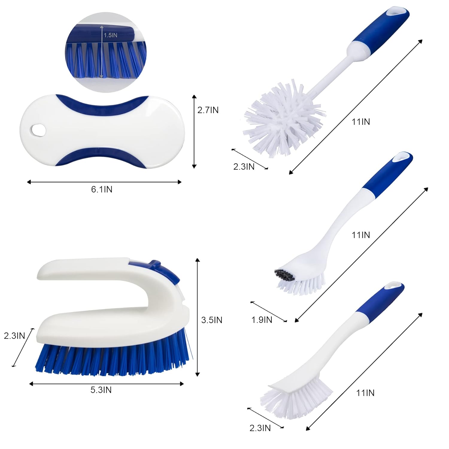 CELOX 5 Pack Deep Cleaning Brush Set with Hanging Holes