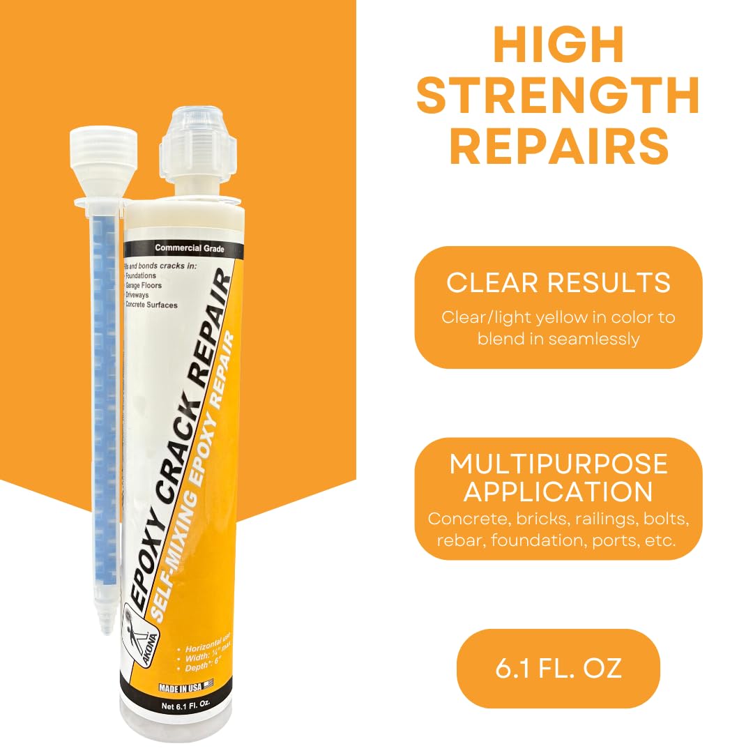 Akona Epoxy Crack Repair - Clear Liquid Filler 6 Ounce