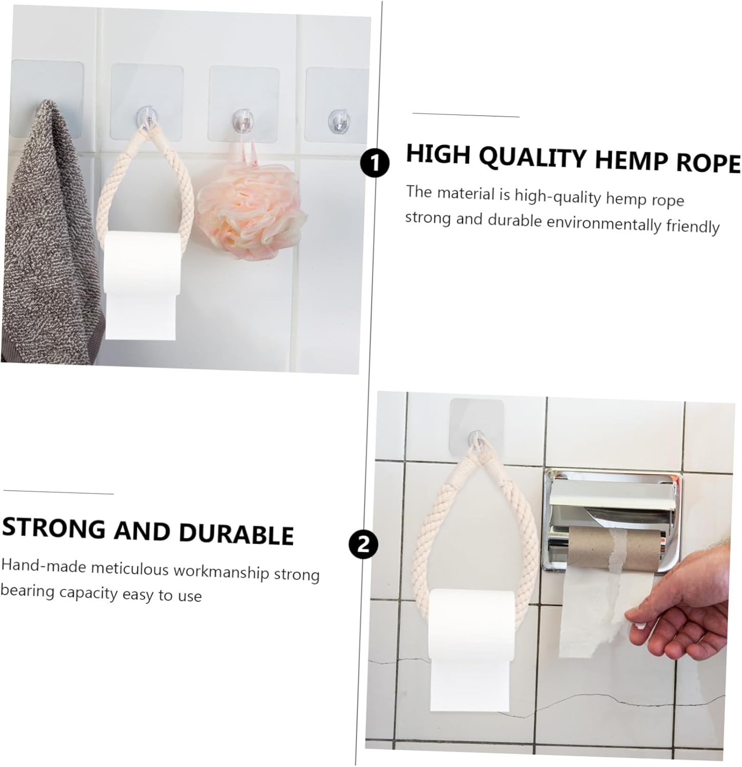Gadpiparty Rope Wall Mounted Paper Towel Holder Black 1