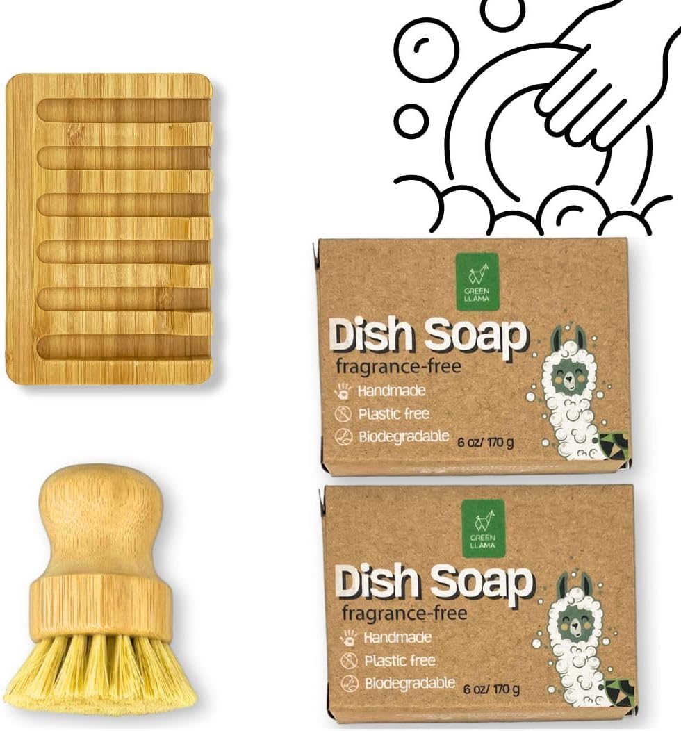 Green Llama Eco-Friendly Dish Soap Set