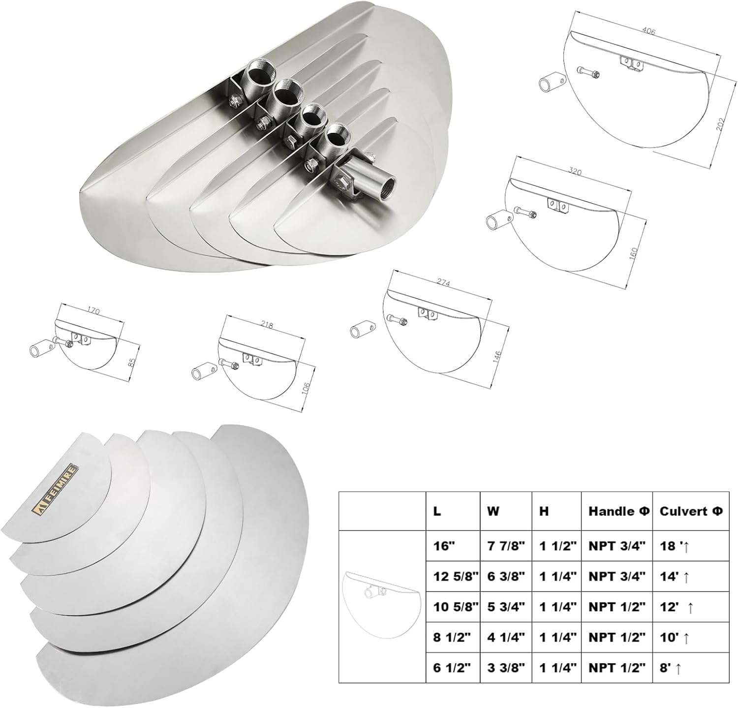 FEIMIRE 10 Culvert Cleaning Tool with 80 Angle and Duct Tape Fix