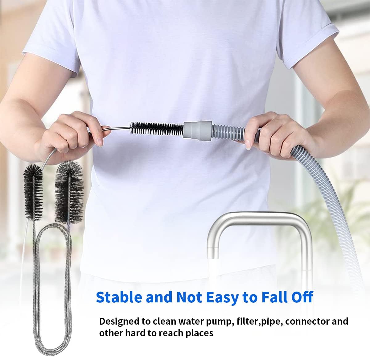 10 Pcs Flexible Drain Brush Set for Kitchen and Aquarium