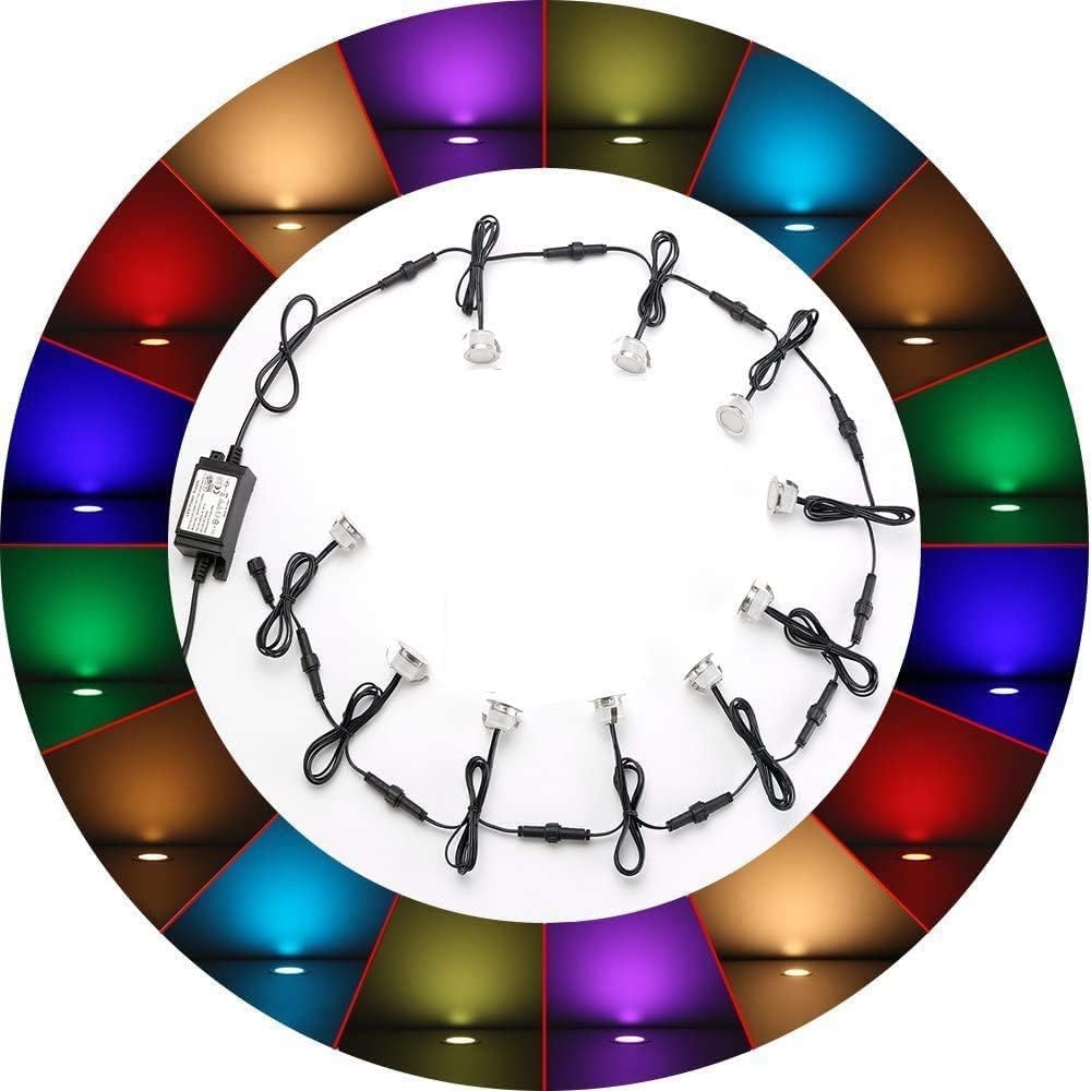 Smart LED Deck Light Kit 10-Pack IP67 Waterproof RGB