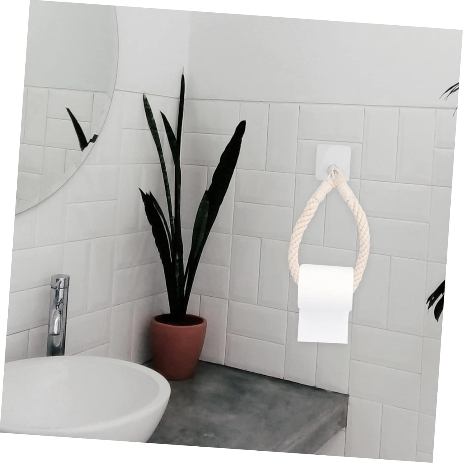 Gadpiparty Rope Wall Mounted Paper Towel Holder Black 1