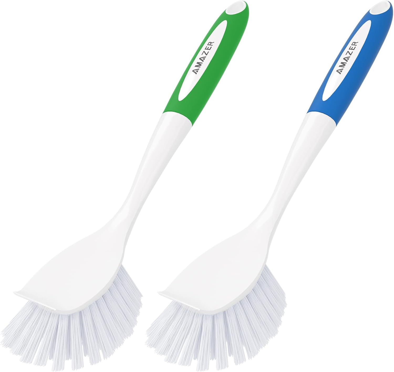 Amazer Dish Brush with Handle 2 Pack Kitchen Scrub Brushes
