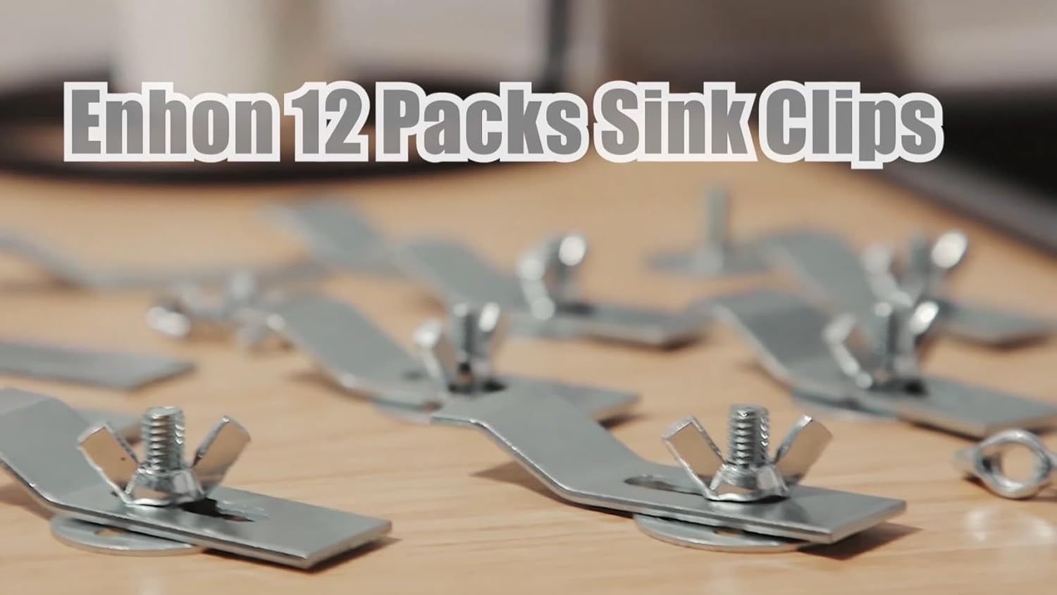 Enhon 12 Pack Sink Clips Kit - Silver 1