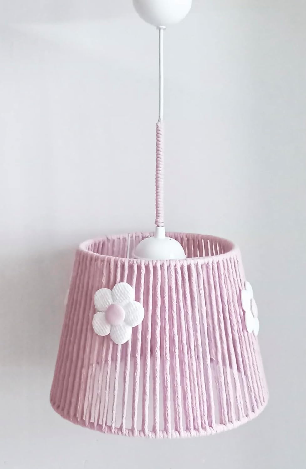 Pink Macram Handmade Chandelier Decor