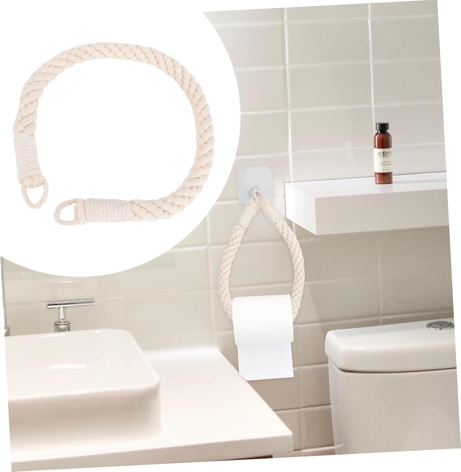 Handmade Rope Toilet Paper Holder Wall Mount