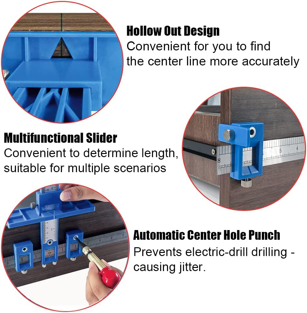KingCharles Cabinet Handle Jig with Auto Center Punch 1