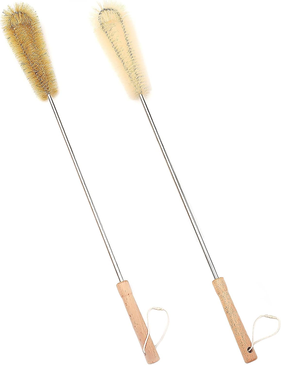 24 Inch Long Handled Brush Set with Nylon Bristle Heads