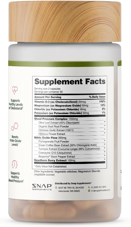 Snap Supplements Heart Health Support 90 Capsules