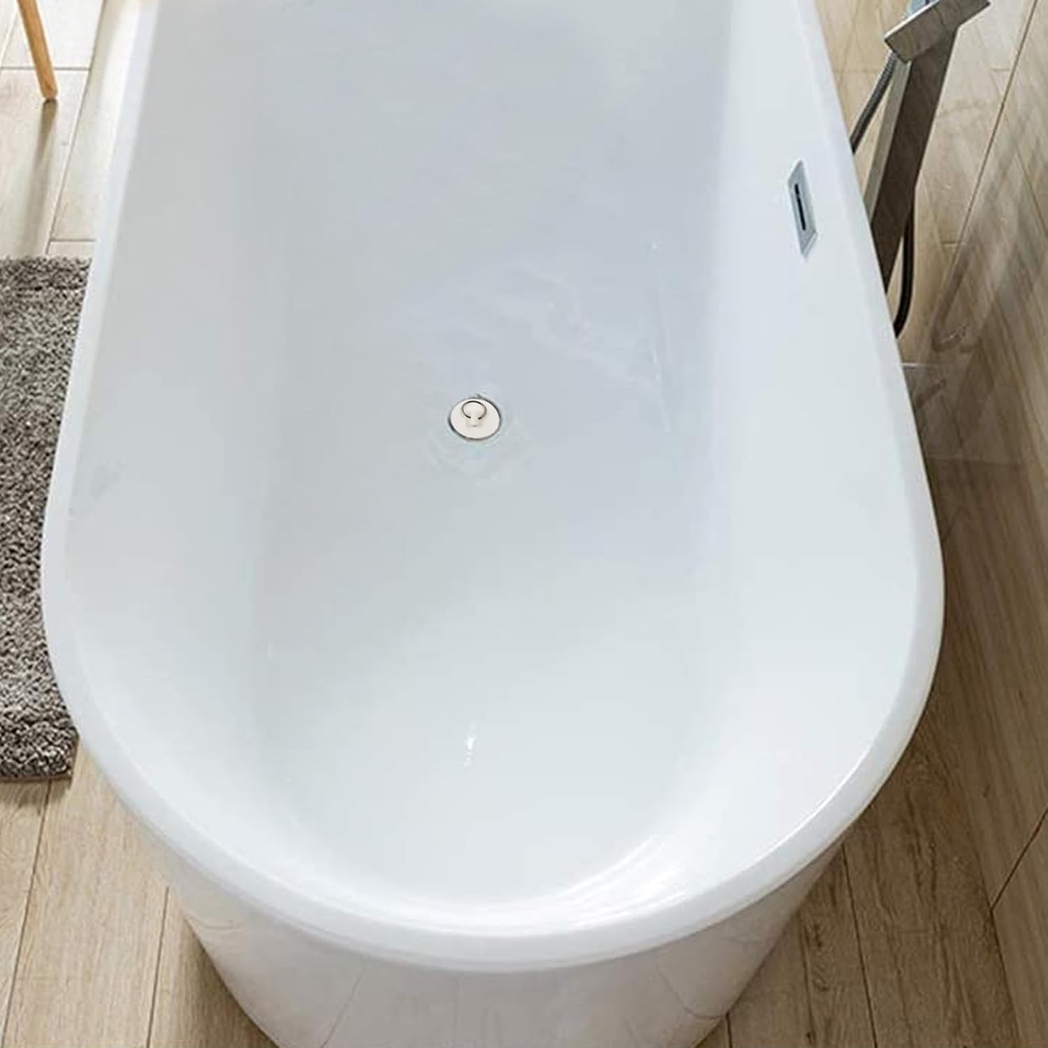 AUXBC Rubber Tub Stopper 4pcs with Hanging Ring White