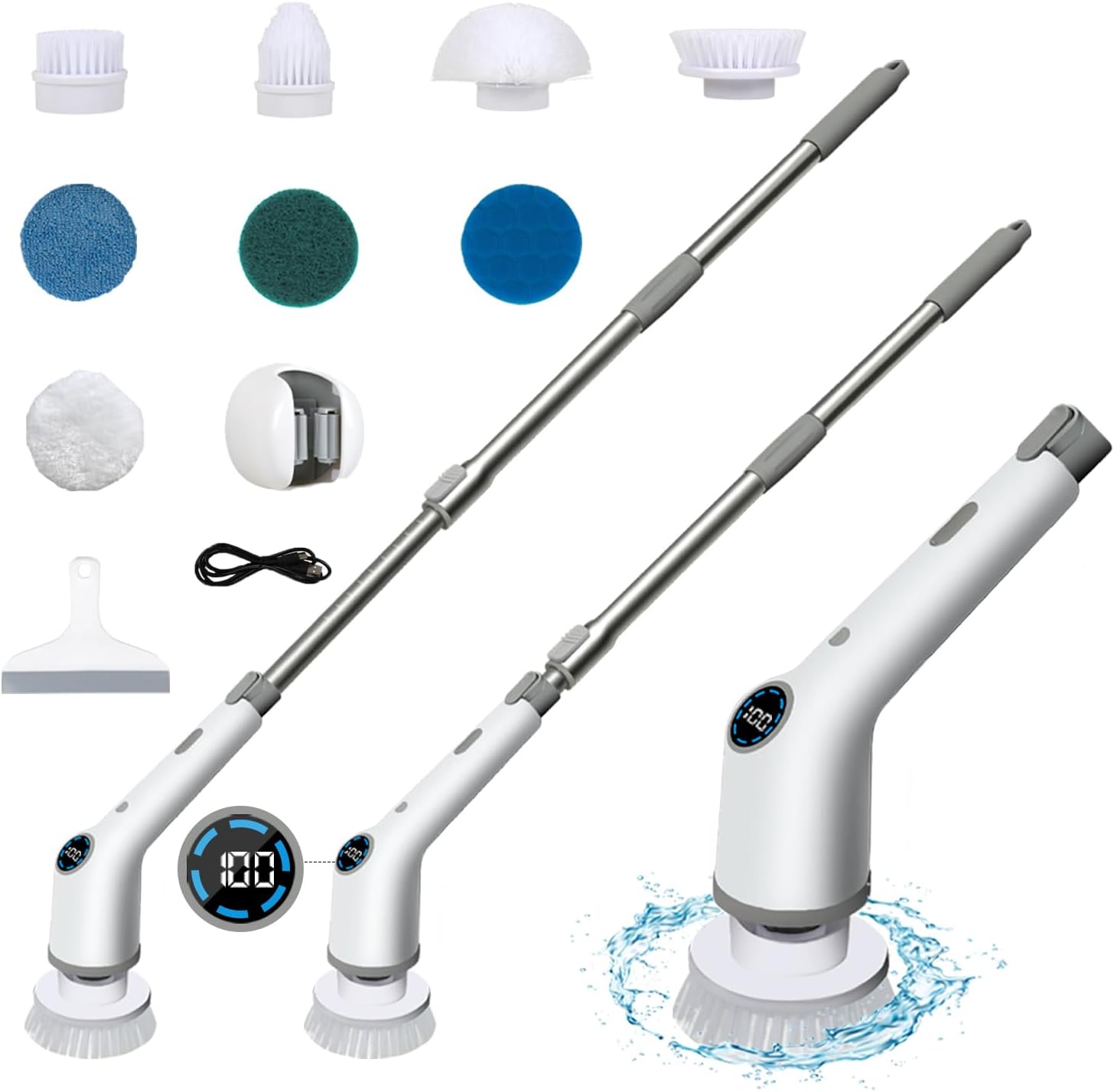 Gremap Electric Spin Scrubber with 9 Heads