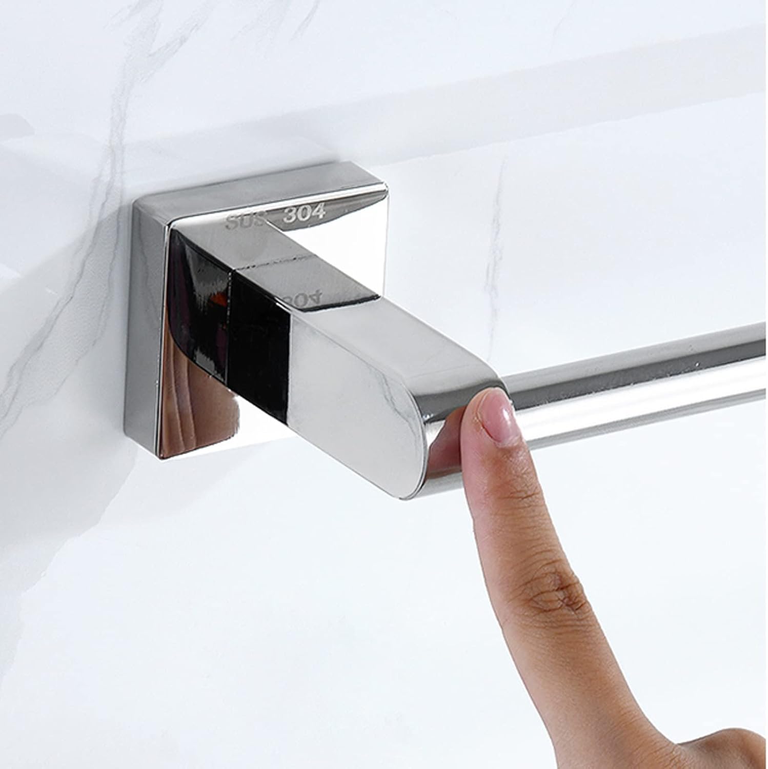 Stainless Steel Towel Bar - Adjustable 40cm to 100cm for Bathroom and Kitchen