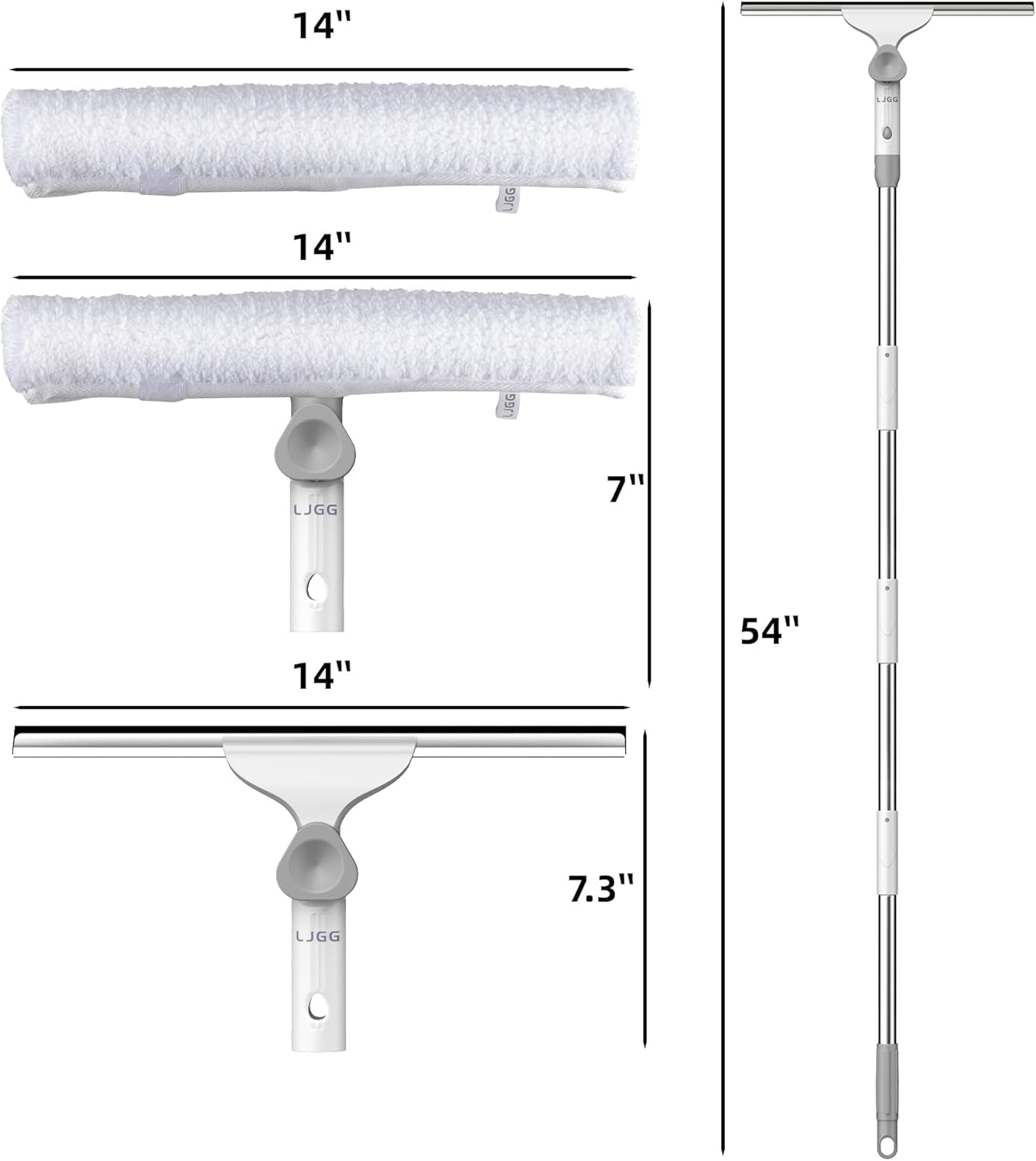LJGG Window Squeegee Kit with 54 Extendable Pole