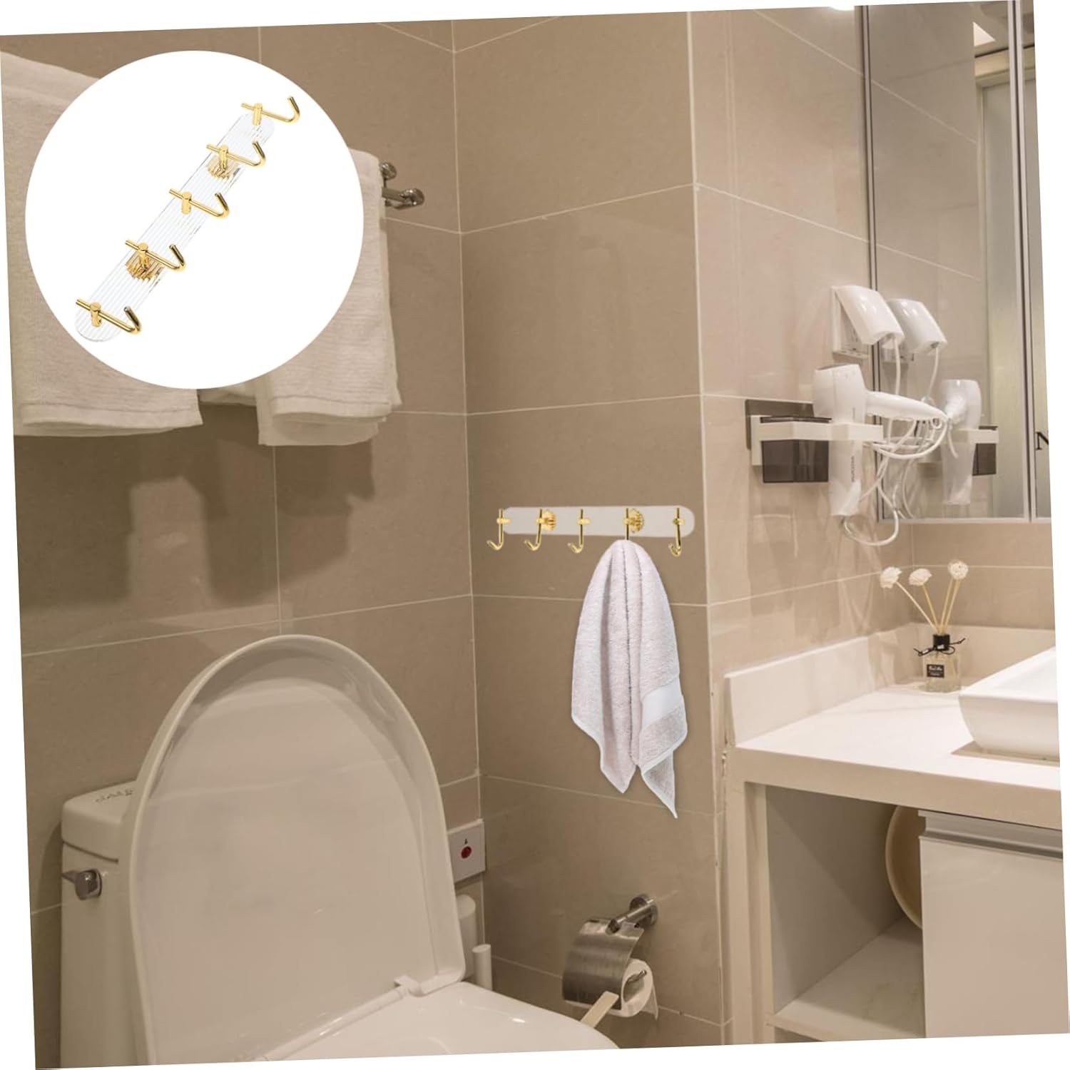 Alipis No-Hole Wall Hook for Broom and Mop