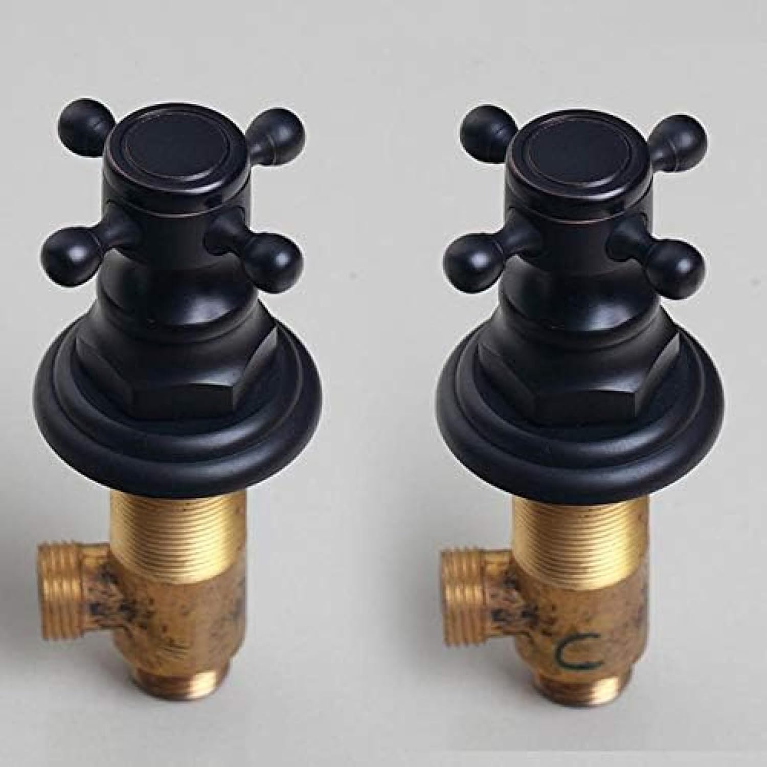 TECKI Black Ultra-thin Wall Mounted Rain Shower Head Faucet