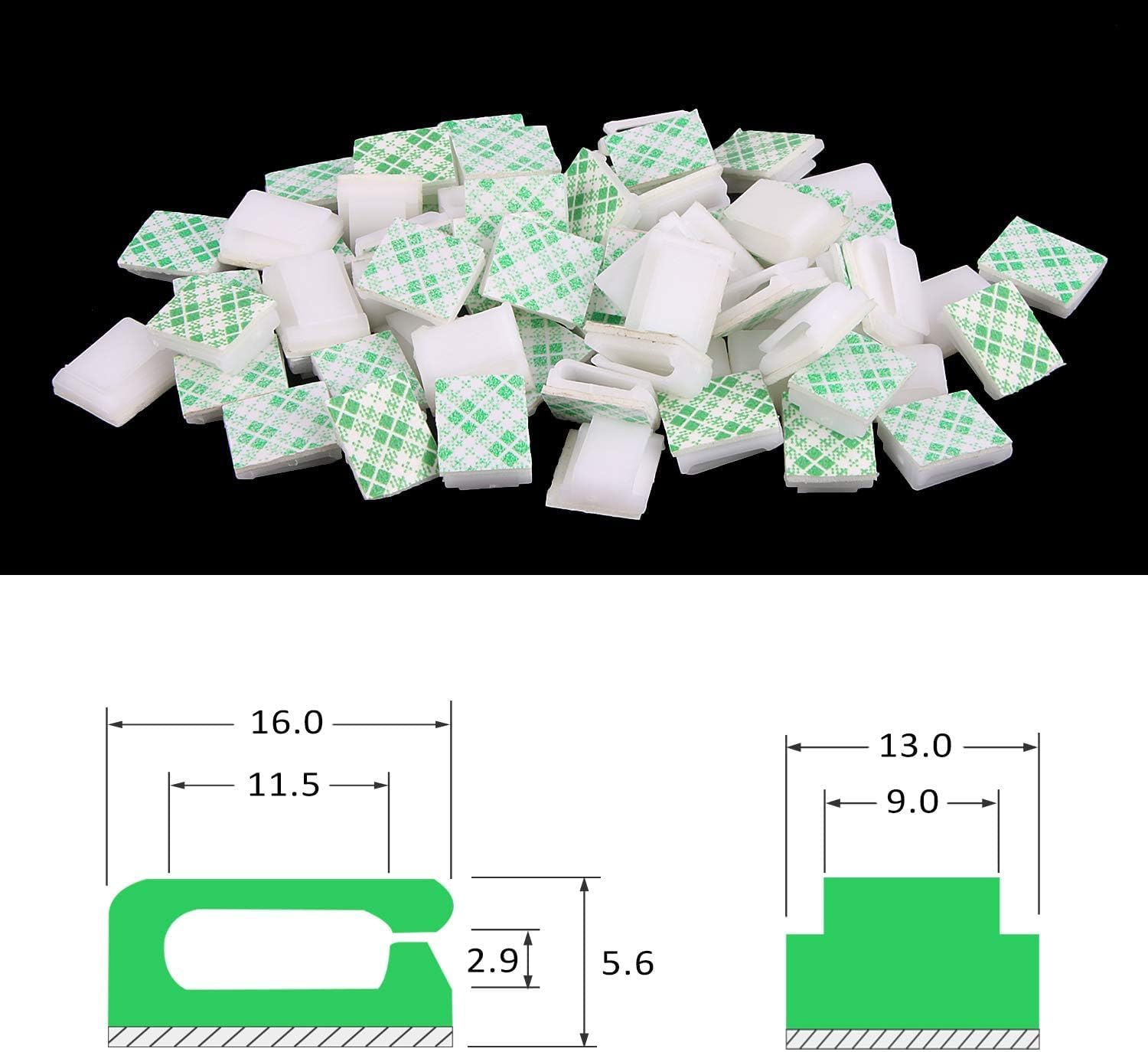 80 PCS LED Light Strip Clips 10mm White Self Adhesive Mounting Holders