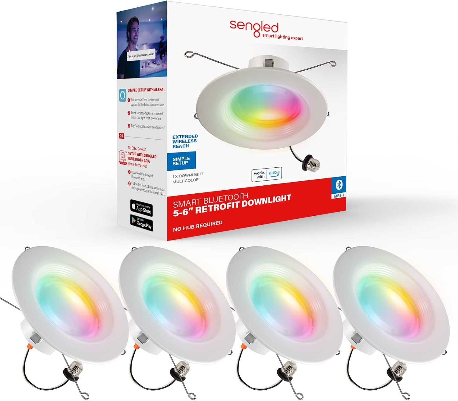 Sengled Smart Can Light Retrofit Kit 4-Pack with Alexa