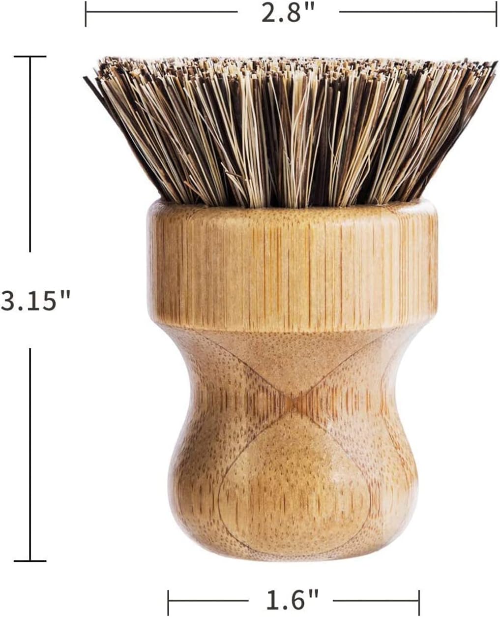 GREENTH PRO Bamboo Round 3 Pack Dish Brush Set