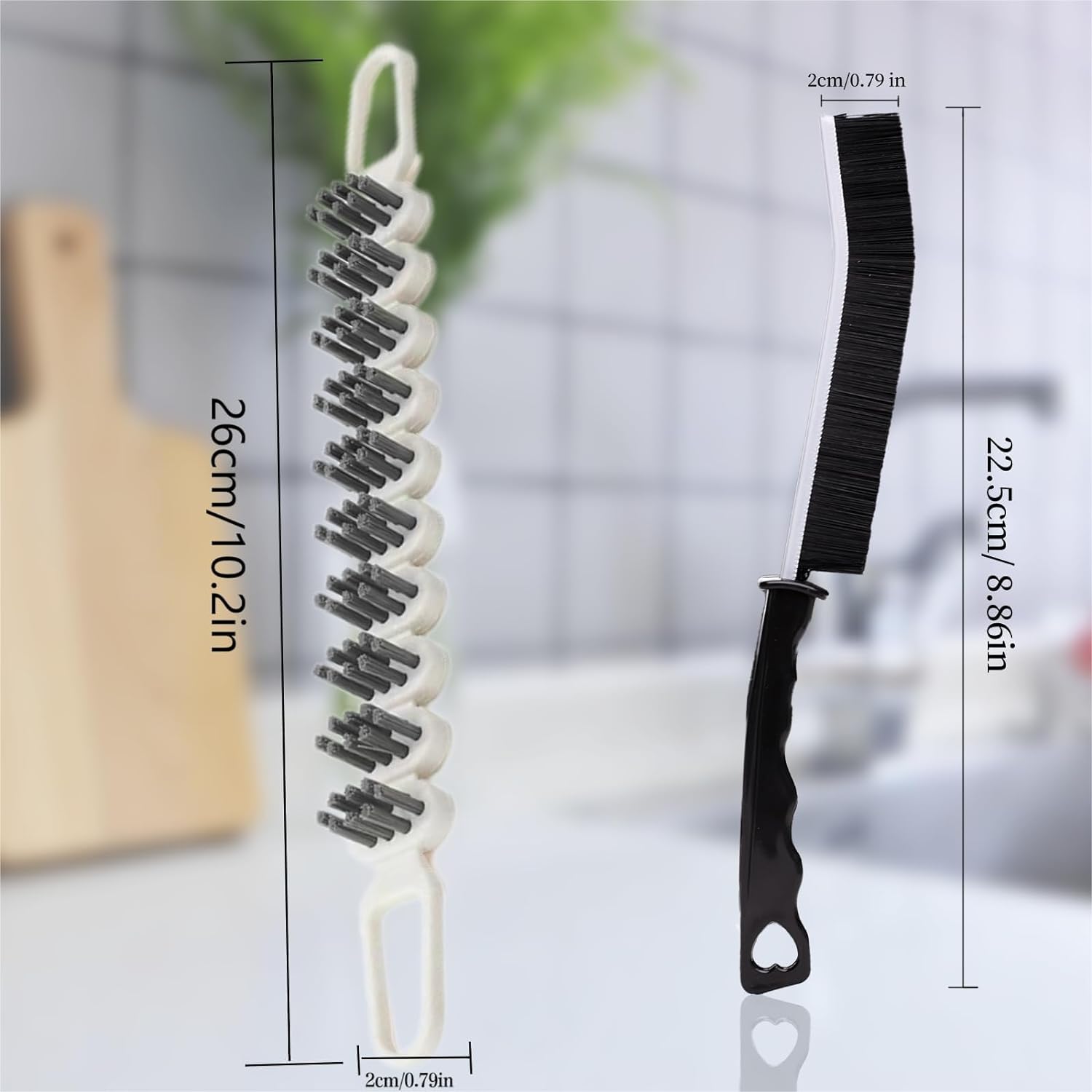POPGIO 3 Pcs Crevice Flexible Cleaning Brush Set