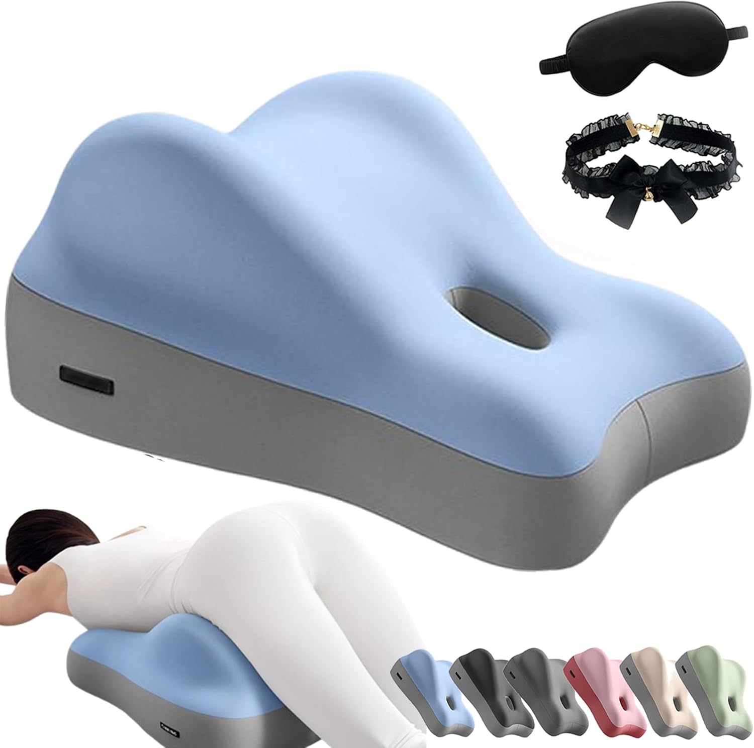 Couples Pillow for Intimacy Discreet Memory Foam Butt Cushion Blue