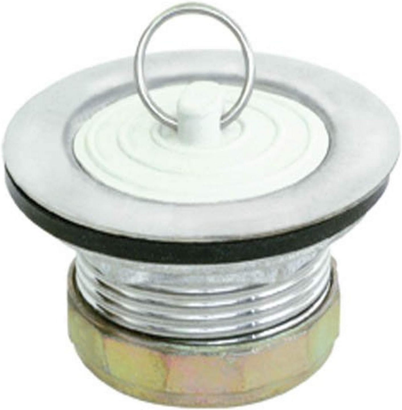 EZ-FLO Stainless Steel Laundry Tray Plug with Rubber Stopper 1