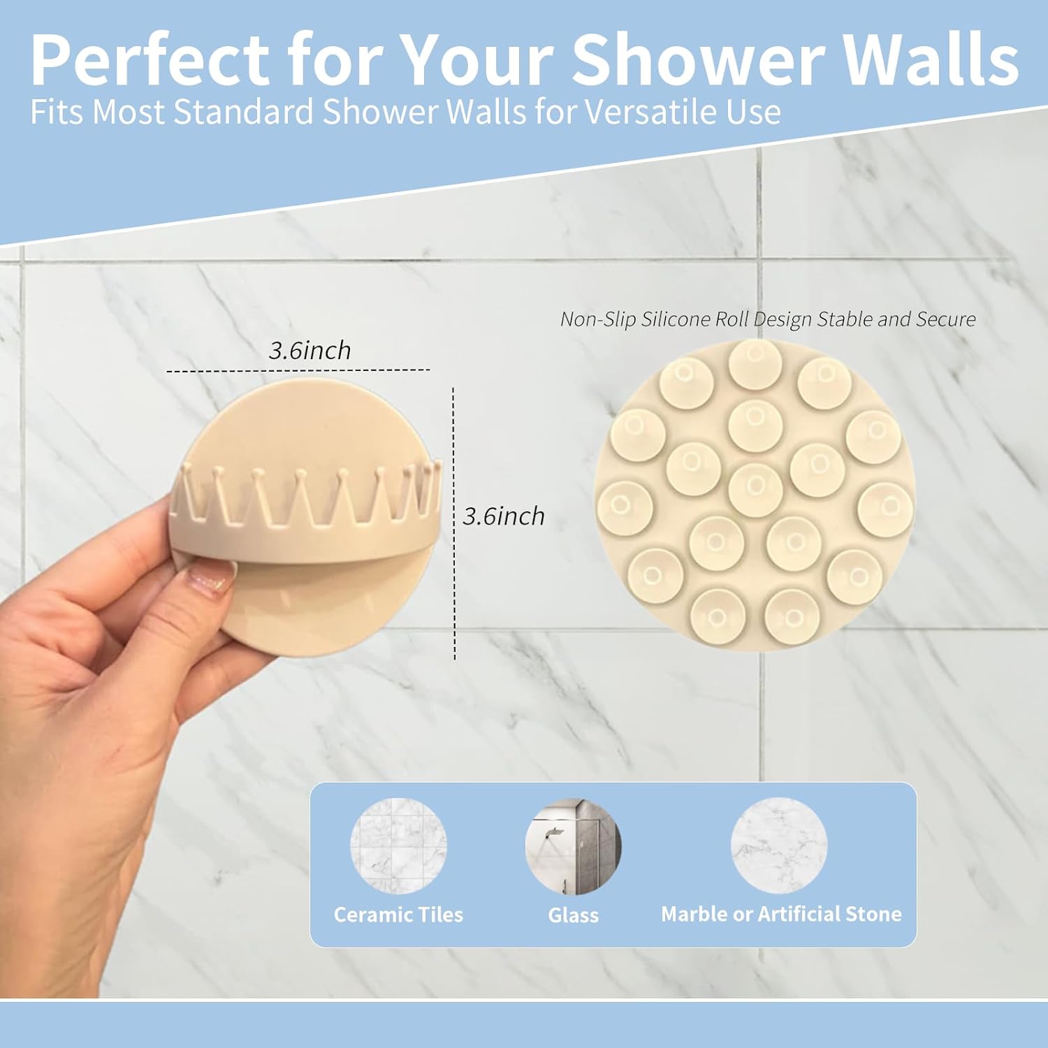 Steorra Wall Mounted Hair Catcher with 17 Suction Cups