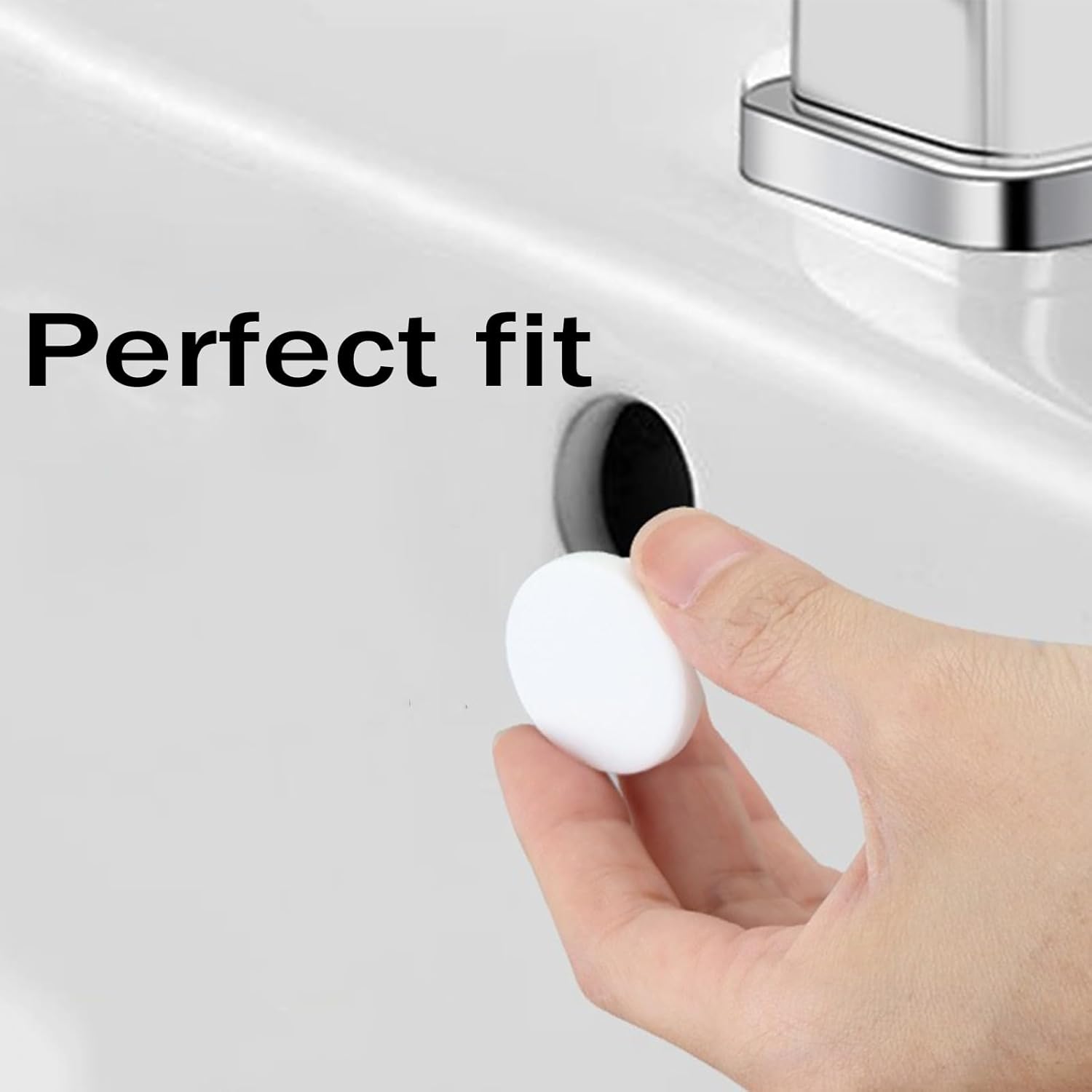 4 Pack Sink Overflow Hole Cover White