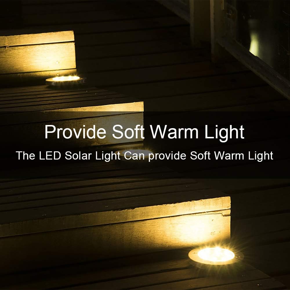 ZGWJ Solar Ground Lights 8 Pack Warm White 1