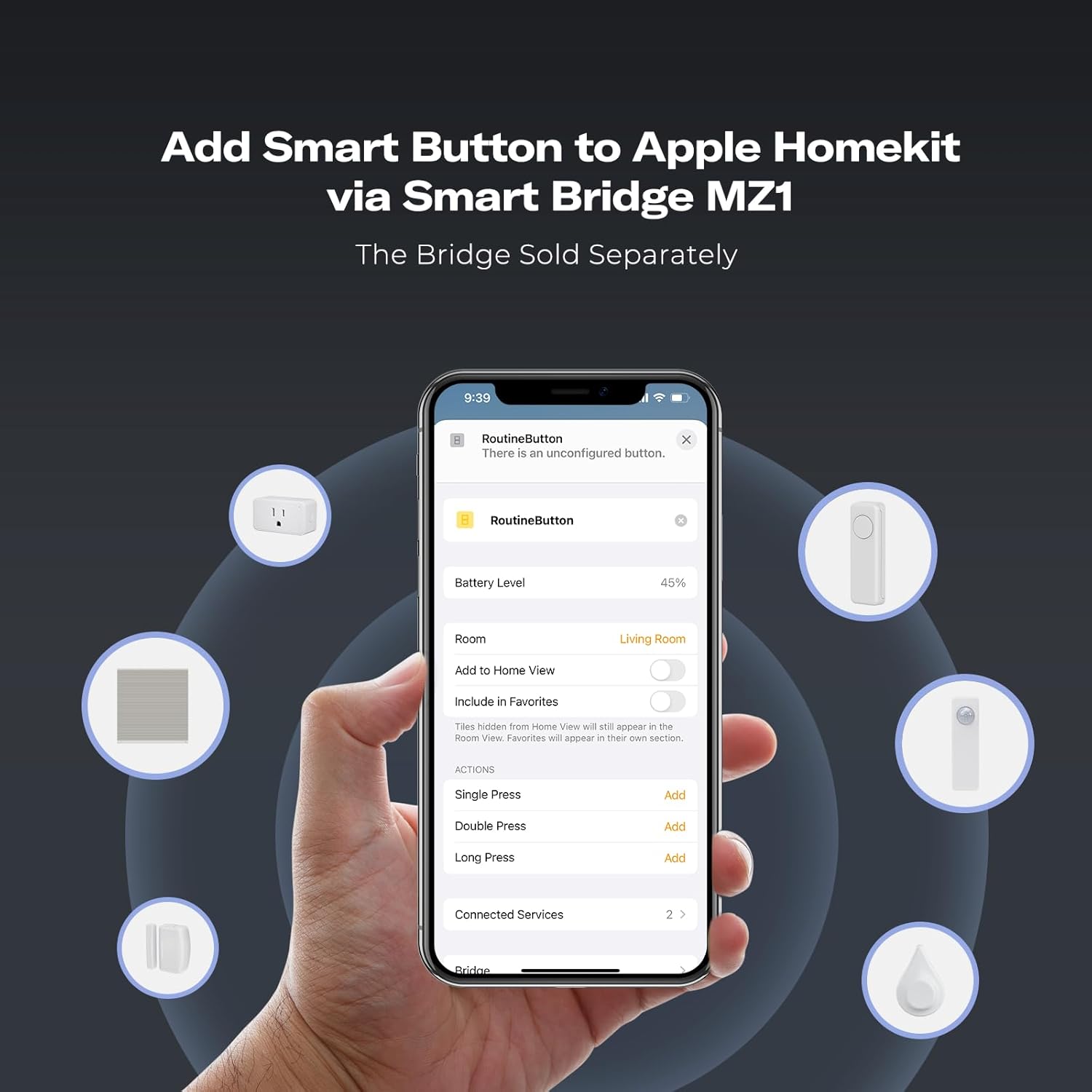 THIRDREALITY ZigBee Smart Button Yellow 3-Way Remote Control