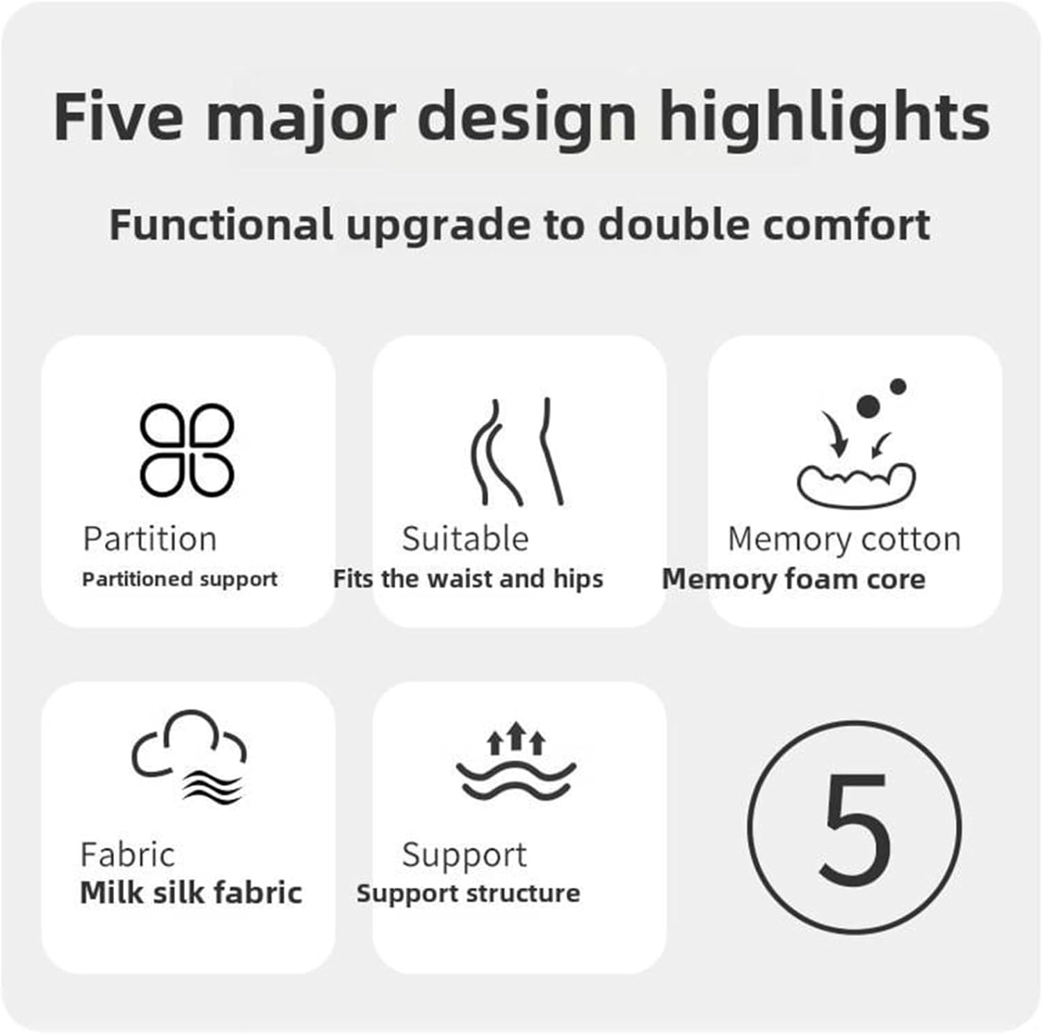 Butt Cushion for Couples - Low Profile Memory Foam Support Pillow