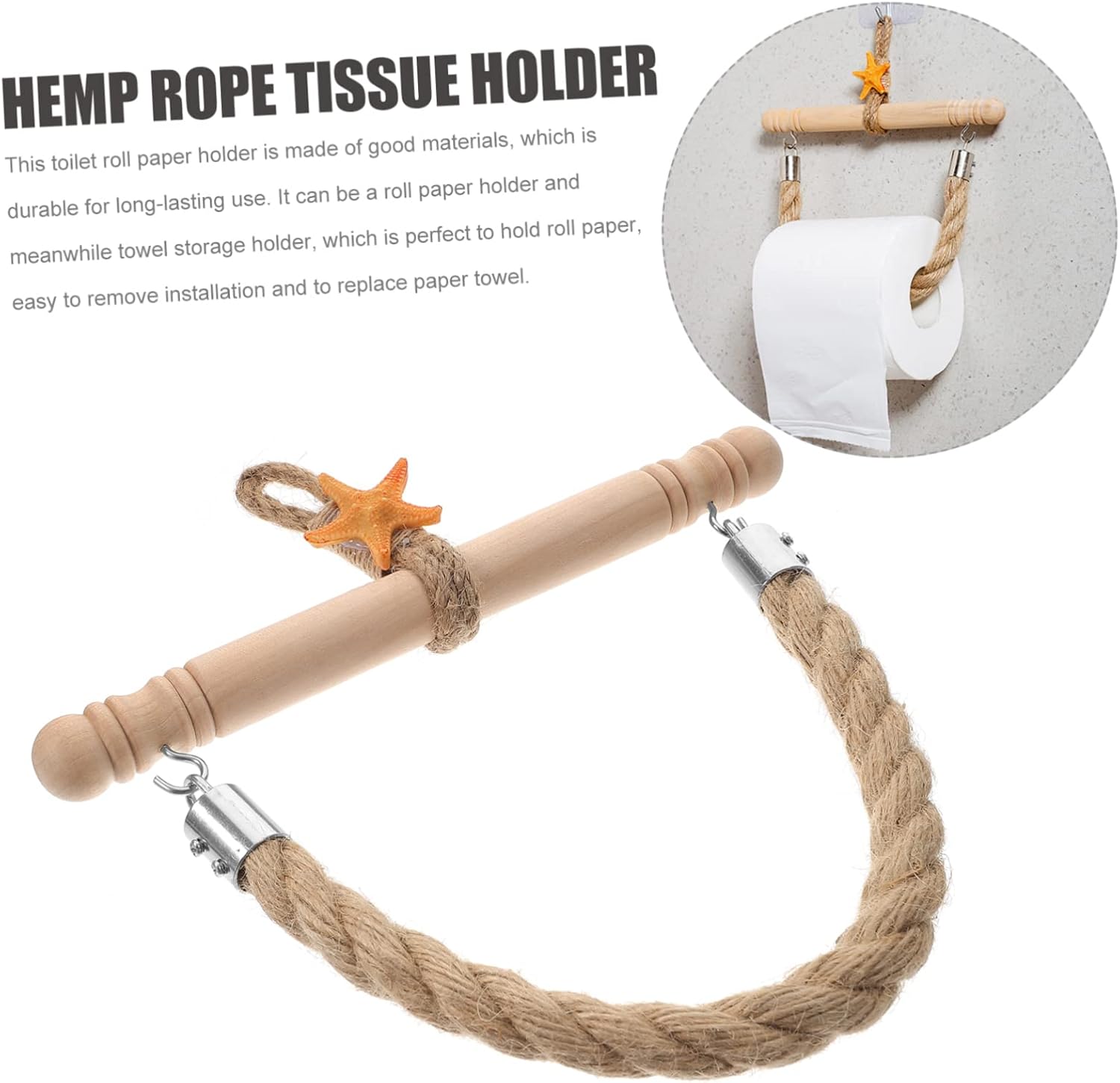 DOITOOL Nautical Themed Toilet Paper Holder Wall Mount