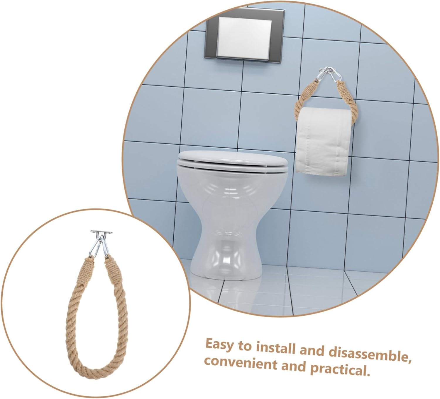Retro Rope Toilet Paper Holder Boho Wall-Mounted Design