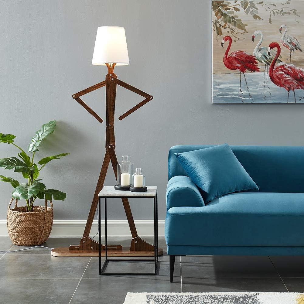 HROOME Cool Teak Floor Lamp with LED Bulb 1