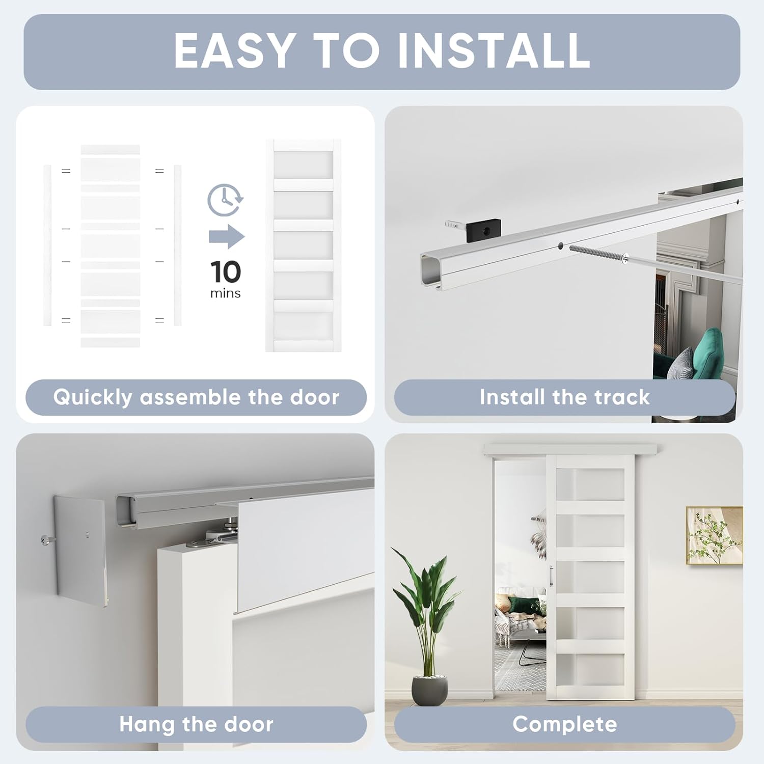 BARNSMITH 30x84 Glass Barn Door with Sliding Hardware Kit