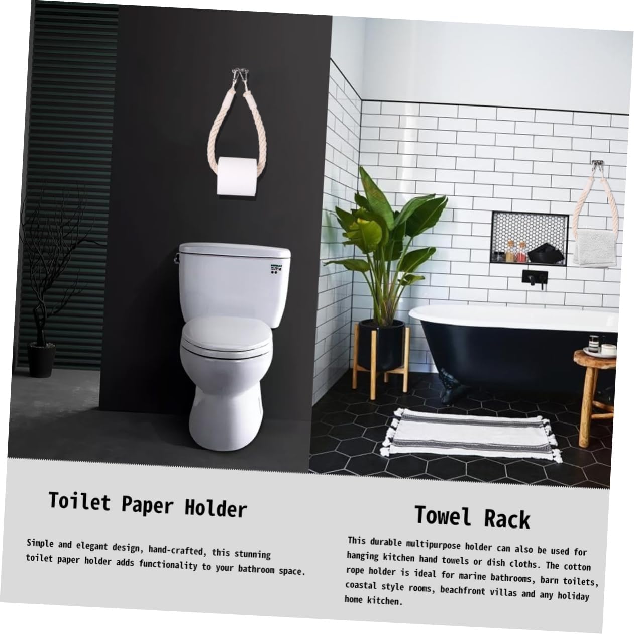 Nautical Rope Toilet Paper Holder Wall Mount 1