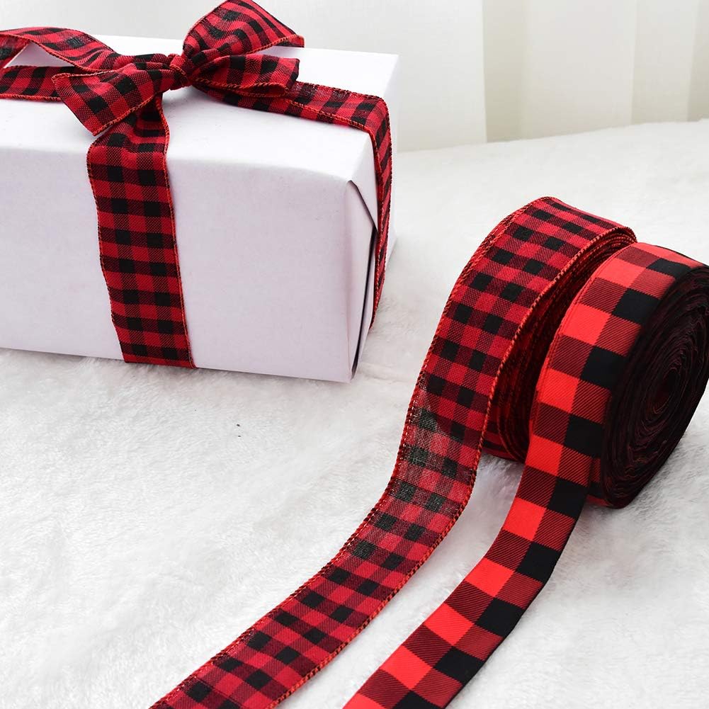 Newrys Christmas Twine Gift Wrap Ribbon 200cm 38cm Plaid Burlap DIY Craft