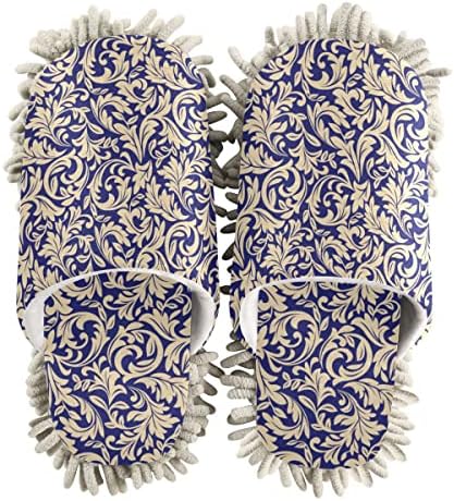 DOMIKING Bbaroque Damask Mop Slippers for Women 1