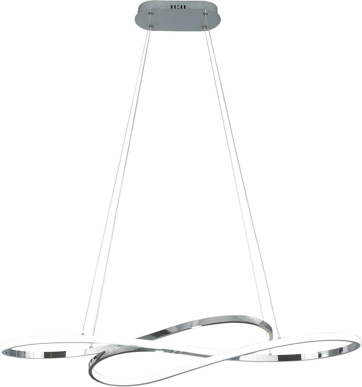 Modern LED Chandelier with Alexa Voice Control Chrome Design 39 Inch