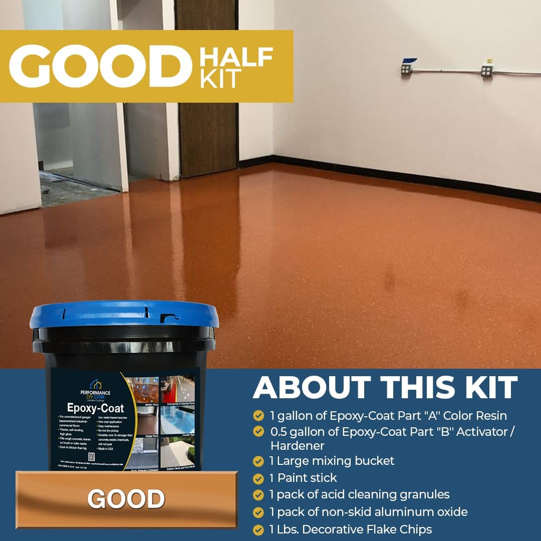 Epoxy-Coat PerformanceDIY Good Half Kit Epoxy Floor Coating