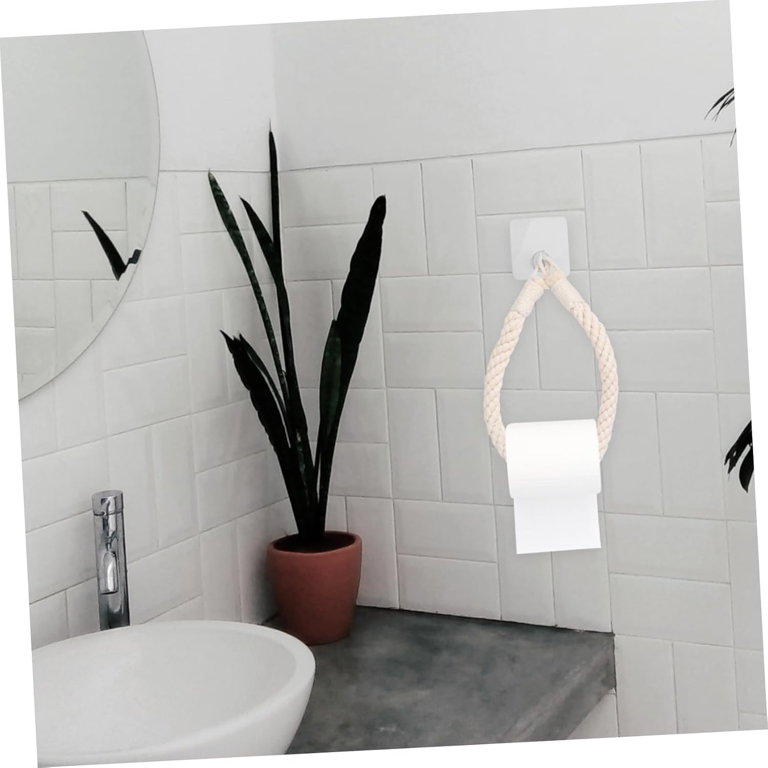 Handmade Rope Toilet Paper Holder Wall Mount
